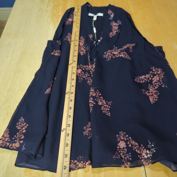 DEREK LAM 10 CROSBY Top Womens Sz 8 blue Floral sleeveless summer Bohemian - Picture 8 of 12